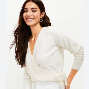 NWOT LOFT Ribbed Wrap Sweater